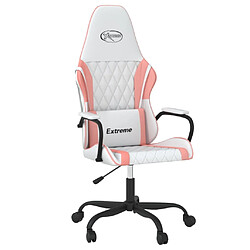 Maison Chic Chaise de jeu, Chaise gaming, Fauteuil gamer d'ordinateur,Chaise de Bureau Blanc et rose Similicuir -GKD13972