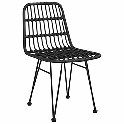 Maison Chic Mobilier à dîner 5 pcs de jardin - Ensemble table et chaises d'extérieur - Salon/Mobilier de jardin classique Noir Résine tressée -MN18012 pas cher