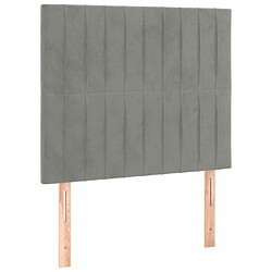 Maison Chic Lit Adulte - Lit simple Lit à sommier tapissier et matelas moelleux - Meuble de Chambre - Gris clair 90x190 cm Velours -MN79109 pas cher