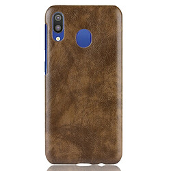 Avis Wewoo Coque antichoc Litchi Texture PC + PU pour Galaxy M20 (Marron)