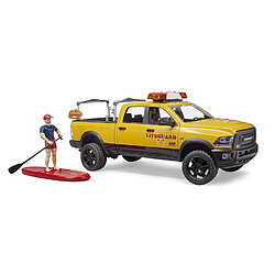 Bruder Power Wagon RAM 2500 pour maître-nageur avec figurine, Stand Up Paddle et module son et lumière