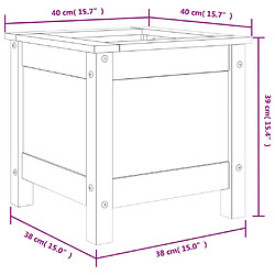 vidaXL Jardinière noir 40x40x39 cm bois massif de pin pas cher