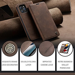 Caseme Etui en PU + TPU antichoc avec support café pour votre Apple iPhone 13 Pro 6.1 pouces