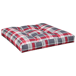 Avis vidaXL Coussins de palette lot de 2 motif à carreaux rouge tissu