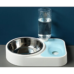 Gamelle pour chien Pot automatique à double bol pour animaux de compagnie - Bleu