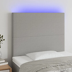 Maison Chic Tête de lit scandinave à LED,meuble de chambre Gris clair 100x5x118/128 cm Tissu -MN57099