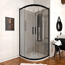 Aurlane Porte de douche coulissante quart de cercle 90 cm