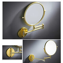 Avis Universal Miroir de bain en laiton et or 8 pouces miroir de maquillage de salle de bain pliant miroir rétractable double face