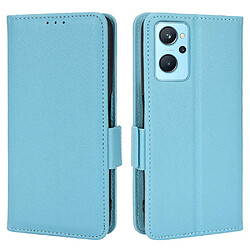 Etui en PU texture litchi avec support, bleu clair pour votre Realme 9i/Oppo A36 4G/A76 4G