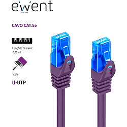 Ewent Câble réseau Type Patch Cat 5e U/UTP, AWG 26/7, 2 connecteurs RJ45 Violet Aubergine 0,25 MT