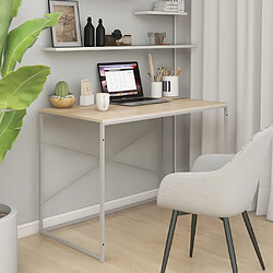 vidaXL Bureau d'ordinateur Blanc chêne 110x60x70 cm Bois d'ingénierie