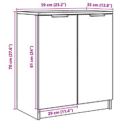 vidaXL Armoire à chaussures vieux bois 59x35x70 cm bois d'ingénierie pas cher