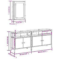 vidaXL Ensemble de meubles salle de bain 3 pcs noir bois d'ingénierie pas cher