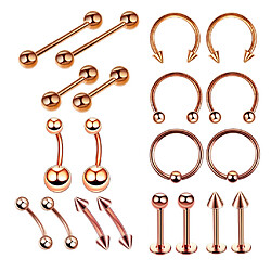 20piece nez lèvre langue sourcils tragus nombril anneau Piercings 1.2x6 + 3mm