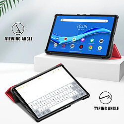 Etui en PU réveil / sommeil automatique à trois volets rouge pour votre Lenovo Tab M10 HD Gen 2 TB-X306X