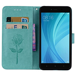 Acheter Wewoo Housse Étui vert pour cartes et porte-monnaie Xiaomi Redmi Note 5A Pro / Prime Roses Pressed Fleurs Motif Flip en cuir avec titulaire fentes