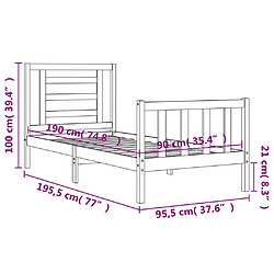 vidaXL Cadre de lit sans matelas bois de pin massif pas cher