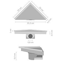 vidaXL Drain de douche 2 en 1 avec couvercle 25x25 cm Acier inoxydable pas cher