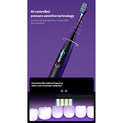 Universal Brosse à dents électrique acoustique avec écran tactile IPX7 imperméable à l'eau 3 modes de brosse Brosse à dents à charge rapide pour adultes | Brosse à dents électrique(Le noir) pas cher