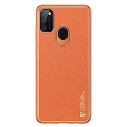 dux ducis yolo elegant coque made of soft tpu and pu cuir pour samsung galaxy m30s orange