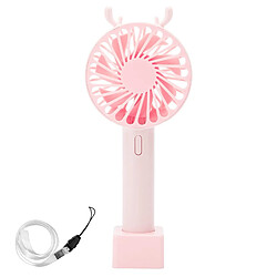 Antlers Design Mini Ventilateur Portable Ventilateur De Poche À 3 Vitesses Conseils De Refroidissement Du Vent Pour Mini Ventilateur De Bureau Extérieur-Rose