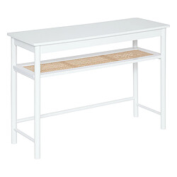 Pegane Table de console, meuble de console en bois coloris blanc - Longueur 110 x Profondeur 40 x Hauteur 80 cm