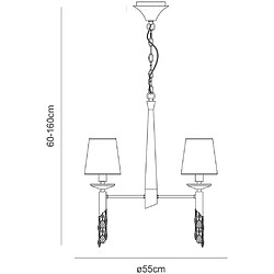 Luminaire Center Suspension Tiffany 4+4 Ampoules E14+G9, laiton antique avec Abat jour bronzes & cristal transaparent