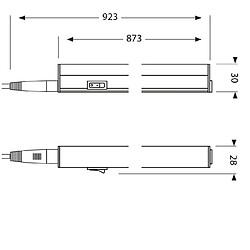 VELAMP DURANDAL: Réglette 70 LED T5 10W 87,3cm avec interrupteur, 4000K