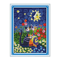 Kit de point de croix compté pour fleurs et bricolage pour enfants Enfants 19 x 28 cm 14CT