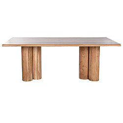 Pegane Table à manger, table de repas rectangulaire en bois d'acacia coloris naturel - longueur 200 x profondeur 100 x Hauteur 76 cm