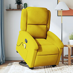 Maison Chic Fauteuil Relax pour salon, Fauteuil de massage inclinable Jaune Velours -GKD59058