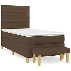 vidaXL Sommier à lattes de lit avec matelas Marron foncé 100x200 cm