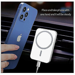 Chrono Chargeur sans fil magnétique pour voiture compatible avec iPhone 12/iPhone 13/13 Pro/12 Pro/Pro Max/Mini, support de téléphone magnétique support de chargeur sans fil pour voiture à chargement rapide 15W Support Mag Safe Case (Blanc) pas cher