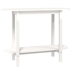 Maison Chic Table console | Meuble d'entrée | Table d'appoint Blanc 110x40x80 cm Bois massif de pin -GKD34515