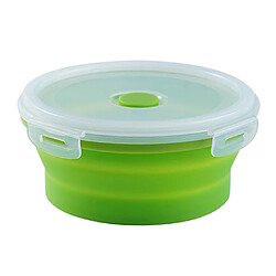 Réfrigérateur à Micro-ondes De Bol De Camping Pliable De Stockage De Récipient De Nourriture Rond Petit 350ML Vert