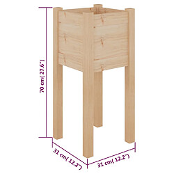 vidaXL Jardinières d'extérieur 2 pcs 31x31x70 cm bois de pin massif pas cher