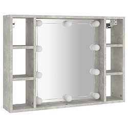 Helloshop26 Armoire à miroir avec led 76 x 15 x 55 cm gris 02_0006675