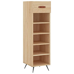 Maison Chic Armoire à Chaussures,Meuble de Rangement à Chaussures chêne sonoma 30x35x105cm bois d'ingénierie -MN88106