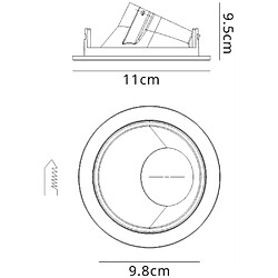 Inspired Downlight encastré rond, 1 x GU10 (Max 12W), blanc mat