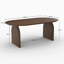 Rendez Vous Deco Table ovale Alix en bois de manguier massif 6 places