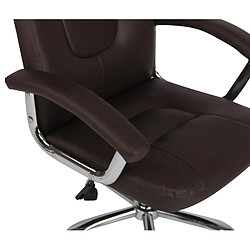 Acheter Decoshop26 Fauteuil de bureau sur roulettes design moderne et confortable en synthétique marron BUR10601