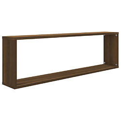 Maison Chic Lot de 2 Étagères murales,Étagère Rangement flottate cube Chêne marron 100x15x30 cm Bois -MN88810 pas cher