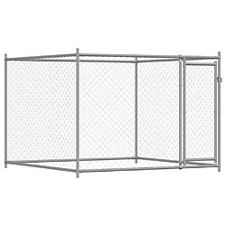 vidaXL Cage pour chien avec porte gris 2x2x1,5 m acier galvanisé