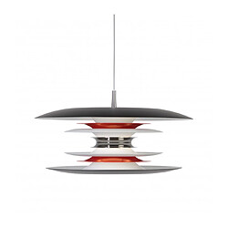 Luminaire Center Suspension DIABLO en Métal et Noir mat/Rouge Diamètre 50 Cm