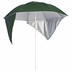 Maison Chic Parasol Jardin | Parasol de plage avec parois latérales Vert 215 cm - GKD15939