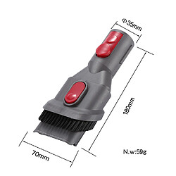 INF Brosse de fixation 2 en 1 avec port d'aspiration pour Dyson V6 gris