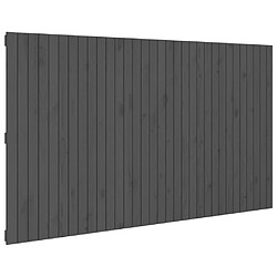 vidaXL Tête de lit murale Gris 204x3x110 cm Bois massif de pin