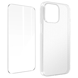 Avizar Coque pour iPhone 14 Pro Max Silicone Gel et Film Verre Trempé 9H transparent