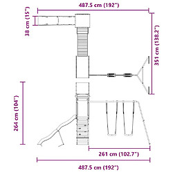 vidaXL Aire de jeux d'extérieur bois massif de douglas pas cher