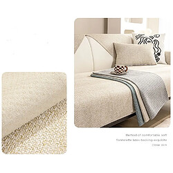 LUUCOZK Housse de siège de canapé antidérapante, protection de coussin de canapé - Beige blanc-70x180CM pas cher